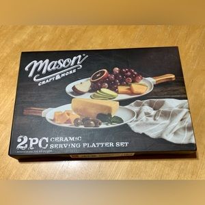 Mason Craft and More 2 Piece Ceramic Serving Set, New in Box